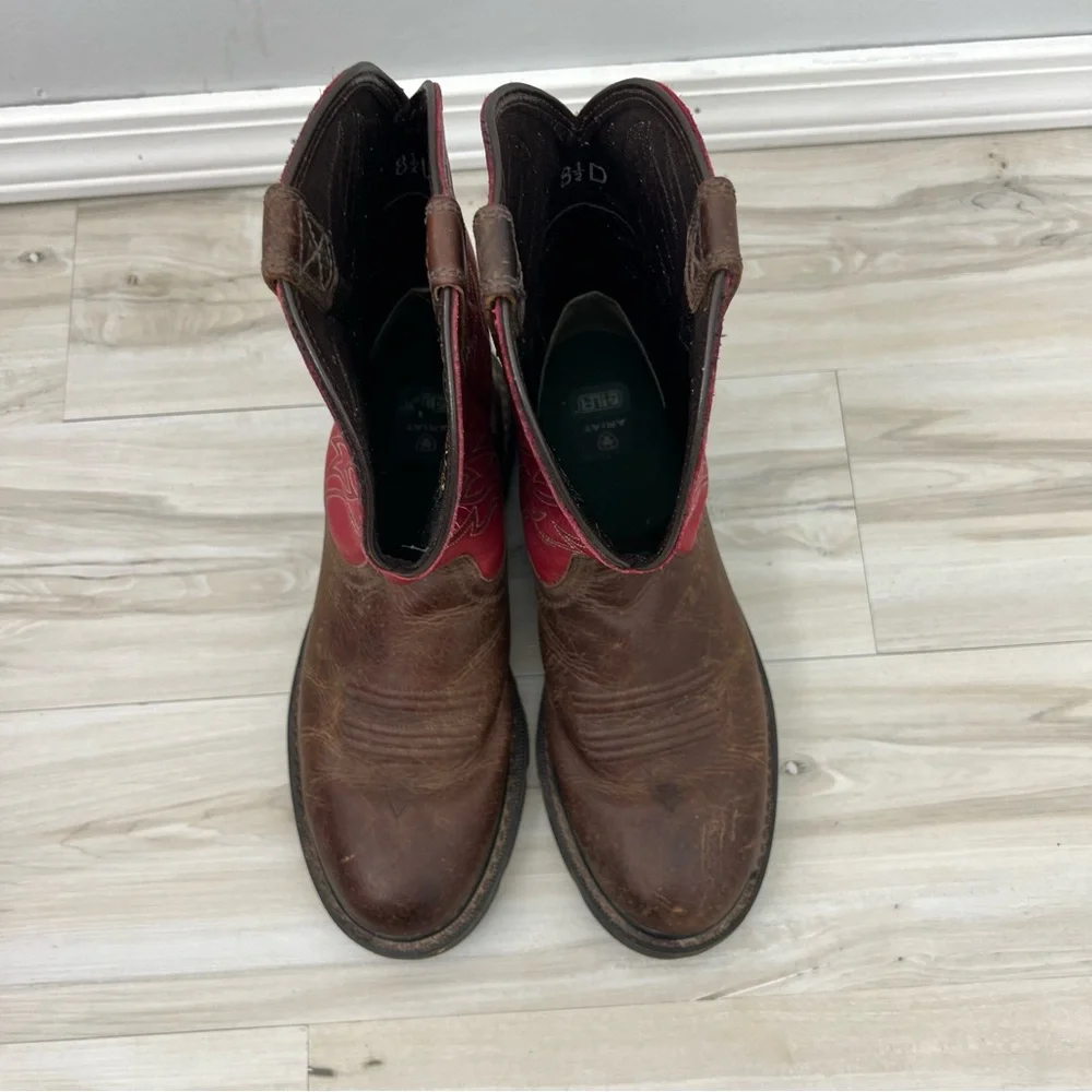 Ariat Work Red and Brown Cowboy Western Boots